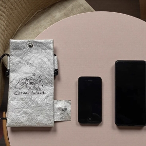 側背斜背復古杜邦紙手機包護照隨身包