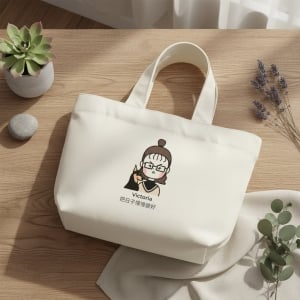 極簡生活帆布手提購物收納袋