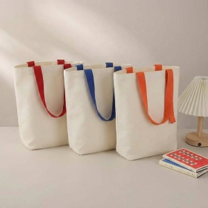 日系簡約有底無側帆布手提袋