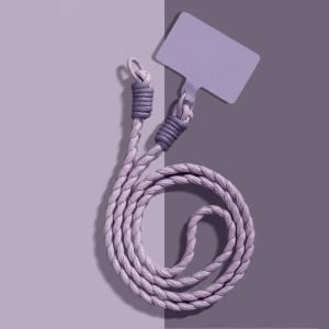 糖果色編織長款斜背手機掛繩