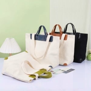 百搭大容量托特包手是斜背帆布包