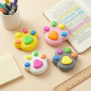 可愛貓掌造型五色螢光筆