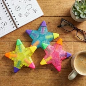 創意透明五角星造型螢光筆