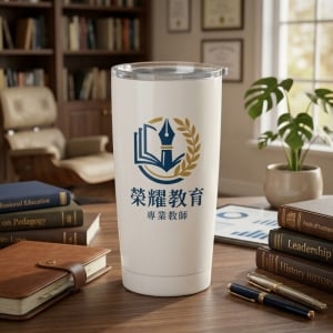 純白雙層真空不鏽鋼保溫杯小冰壩杯600ml