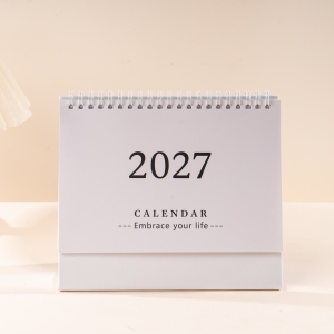 2027燙金雙線圈立體桌曆