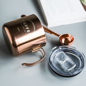 304不鏽鋼帶手柄雙層口杯380ml