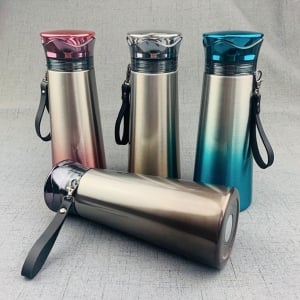 提繩304不鏽鋼真空漸層色保溫杯 450ml