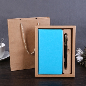 A6仿皮商務記事本筆記本禮盒