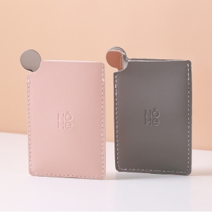 不鏽鋼鏡子附皮套卡片鏡口袋鏡隨身鏡