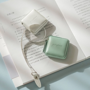 方形PU皮革迷你捲尺訂製測量工具