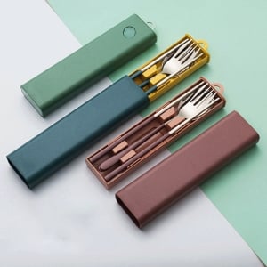 新款304不鏽鋼餐具環保便攜抽拉式套裝