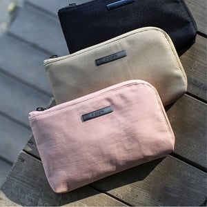 斜紋棉布多功能簡易大開口收納包筆袋化妝包