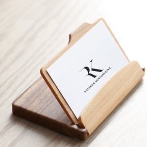 清新淡雅高級實木拚木商務辦公名片盒