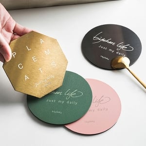 質感不鏽鋼防燙咖啡杯墊金屬隔熱墊