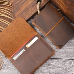 多色真皮復古登機護照包收納包