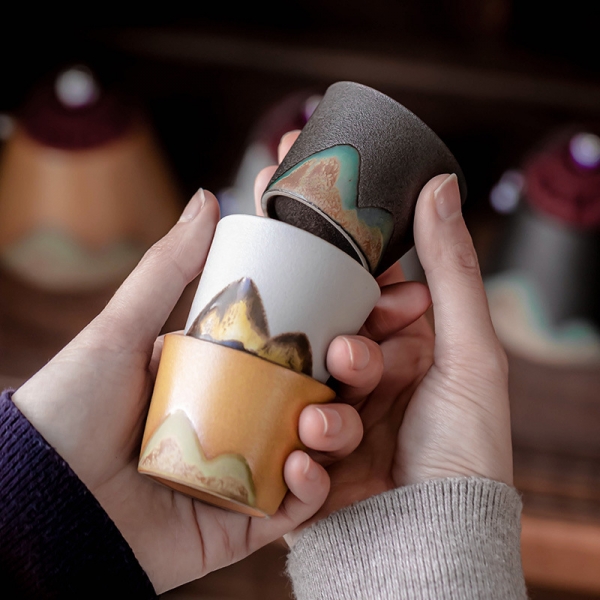 遠山陶瓷茶具日式小茶杯禪意復古主人杯50ml