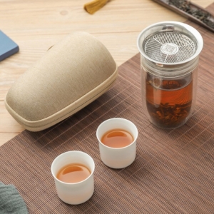 合一旅行陶瓷茶杯可愛玻璃杯茶具套裝便攜