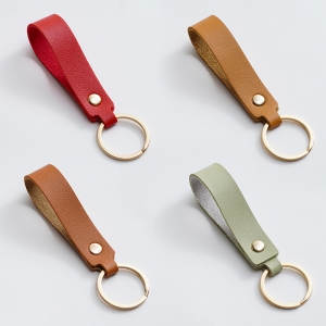 簡約皮革鑰匙圈商務個性鑰匙掛件小禮品汽車鑰匙扣