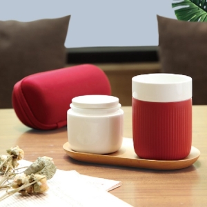 雲隨旅行茶具茶葉罐一體設計簡易泡茶