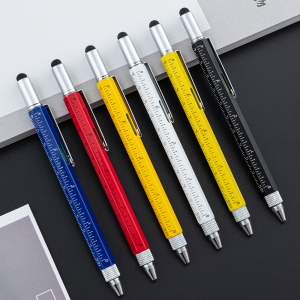 多功能工具筆六合一水平儀刻度尺觸控筆