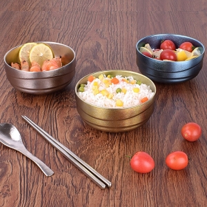 韓式雙層防燙純鈦碗餐具隔熱大號鈦合金飯碗