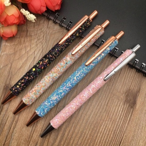 PU皮亮片金屬原子筆